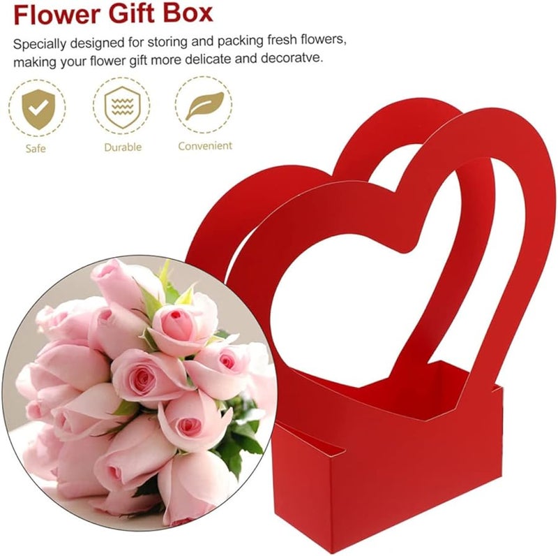 Red Heart Shaped Flower Box for Valentines Day Wedding Birthday Party Decor - Image 4